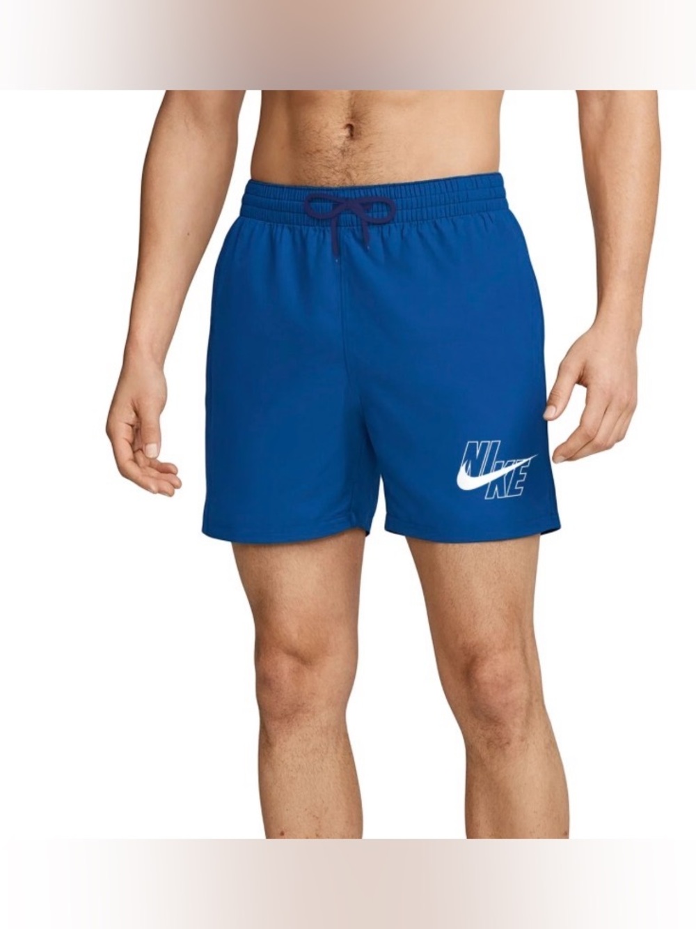 Nike Swim Breaker Men’s Size Small Royal Blue Logo Lined Drawstring Swim Shorts